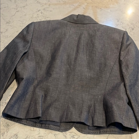 Tahari Arthur Levine Women's Linen Blend Gray Blazer size 14 - Picture 6 of 12